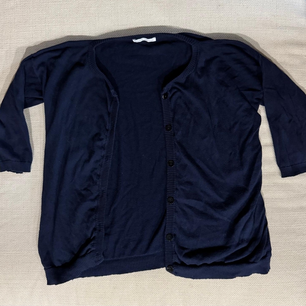 Navy Blue Button-Up Cardigan